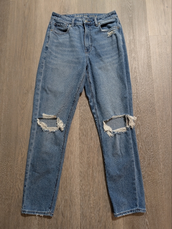 American Eagle Outfitters Denim - American Eagle Outfitters Blue Distressed Mom Jeans - 2 - Preloved
